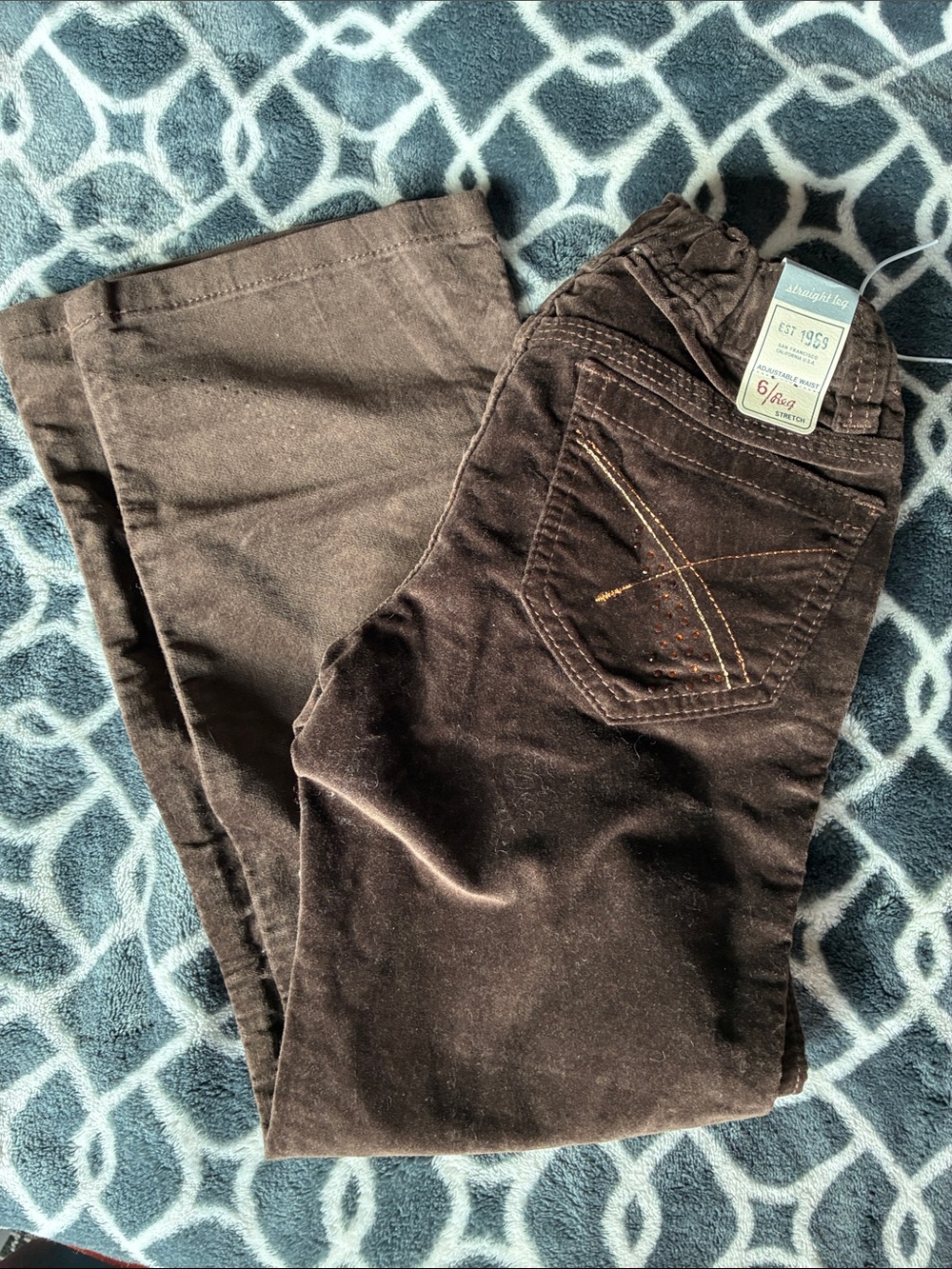 Vintage Gap Kids Velvet Jeans w Rhinestone Pocket NWT